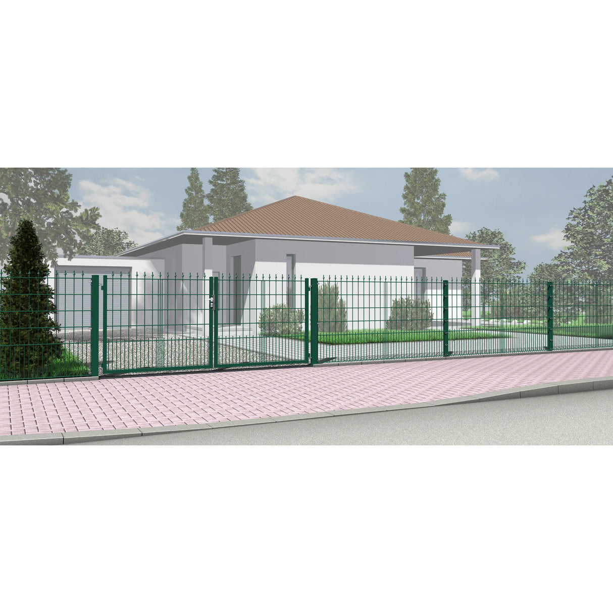 Produktbild des Produkts Dekormattentor 2-flügelig mit Spitze oder Kugel