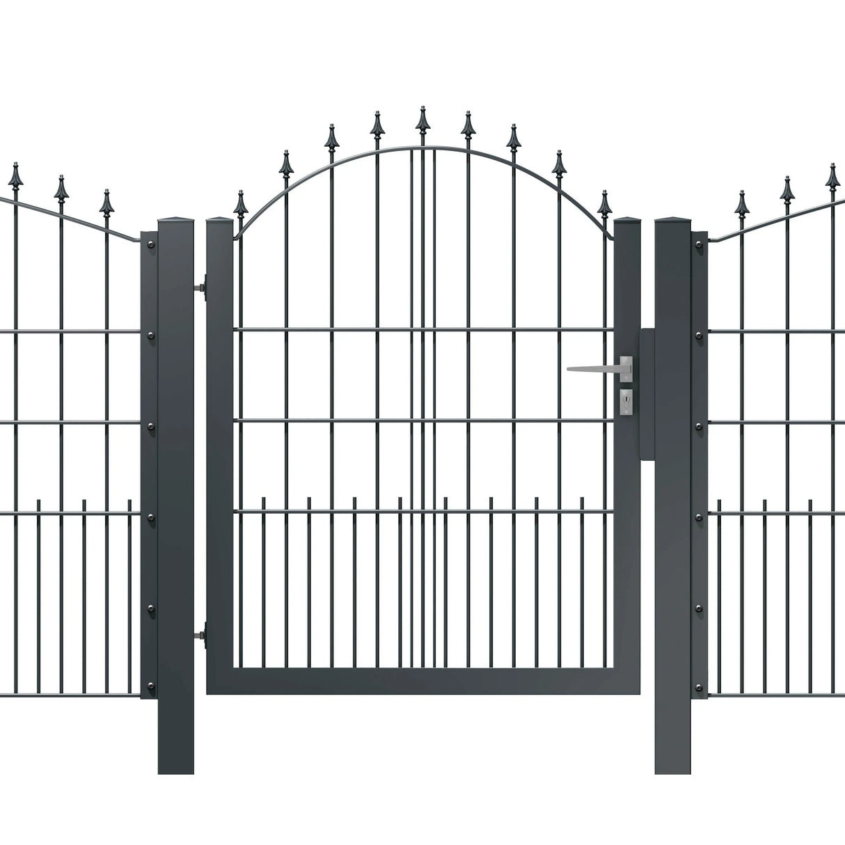 Produktbild des Produkts Dekormattentor 1-flügelig mit Oberbogen und Spitze oder Kugel