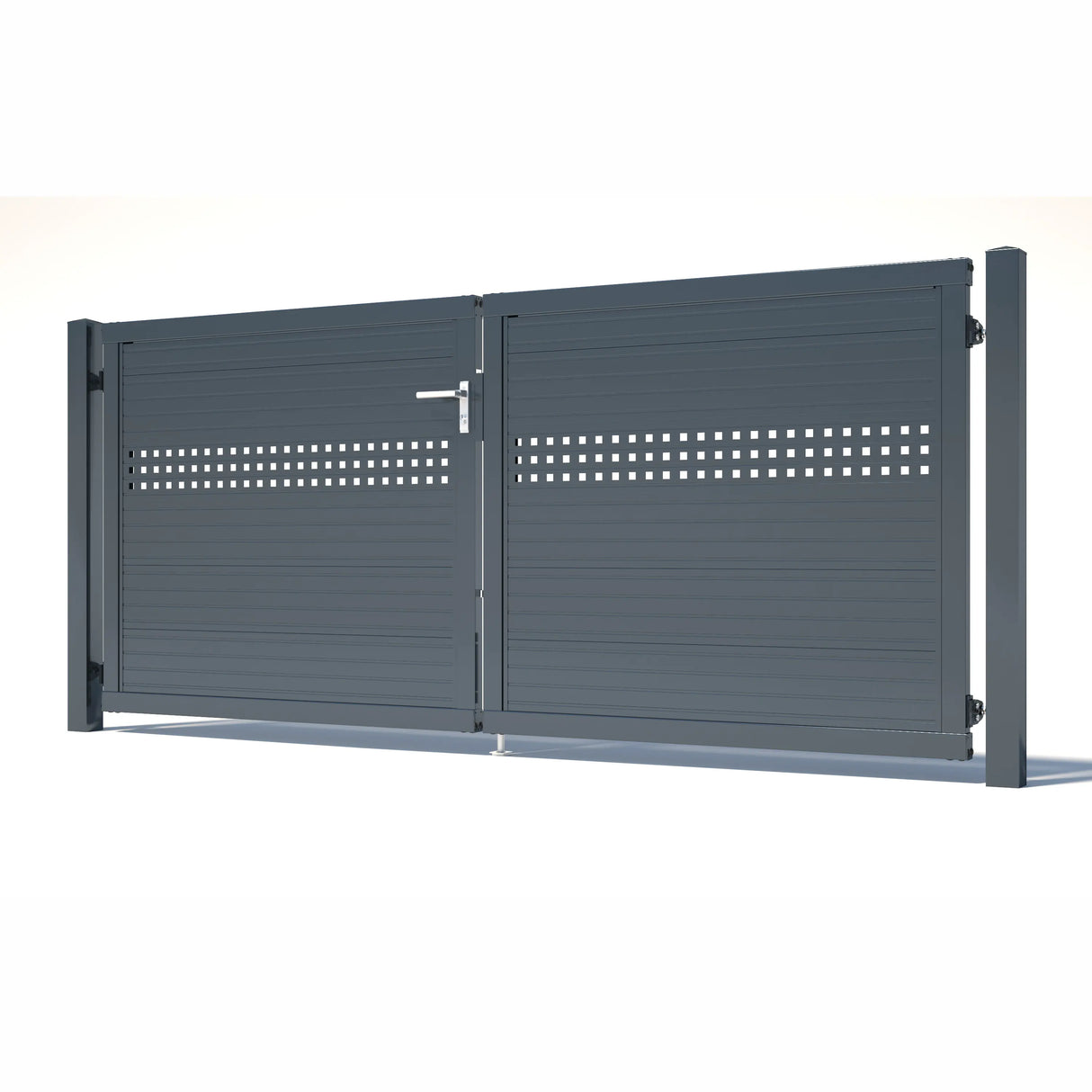 Produktbild des Produkts Zaunpaneeltor 2-flügelig mit Glattblech/Lochblech