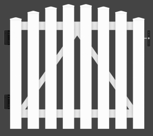 Bild Pforte zum Zaun, konvexe Ausführung, weiß