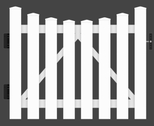 Bild Pforte zum Zaun, konkave Ausführung, weiß